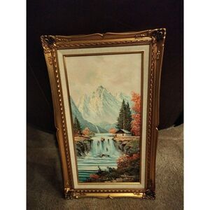 Original Oil Painting Certificate Of Authentication Signed Framed Matt 29" X 17"